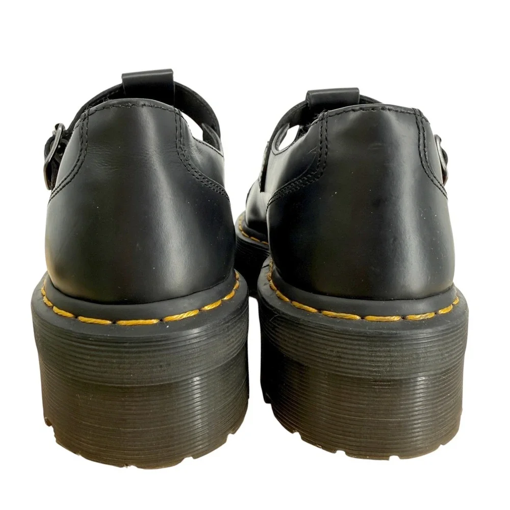 Dr. Martens Bethan Mary Jane T-bar Chunky Lug Platform Women 42 10 Smooth Black